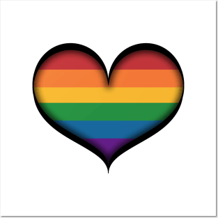 Large Vector Heart in LGBTQ Rainbow Pride Flag Colors Posters and Art